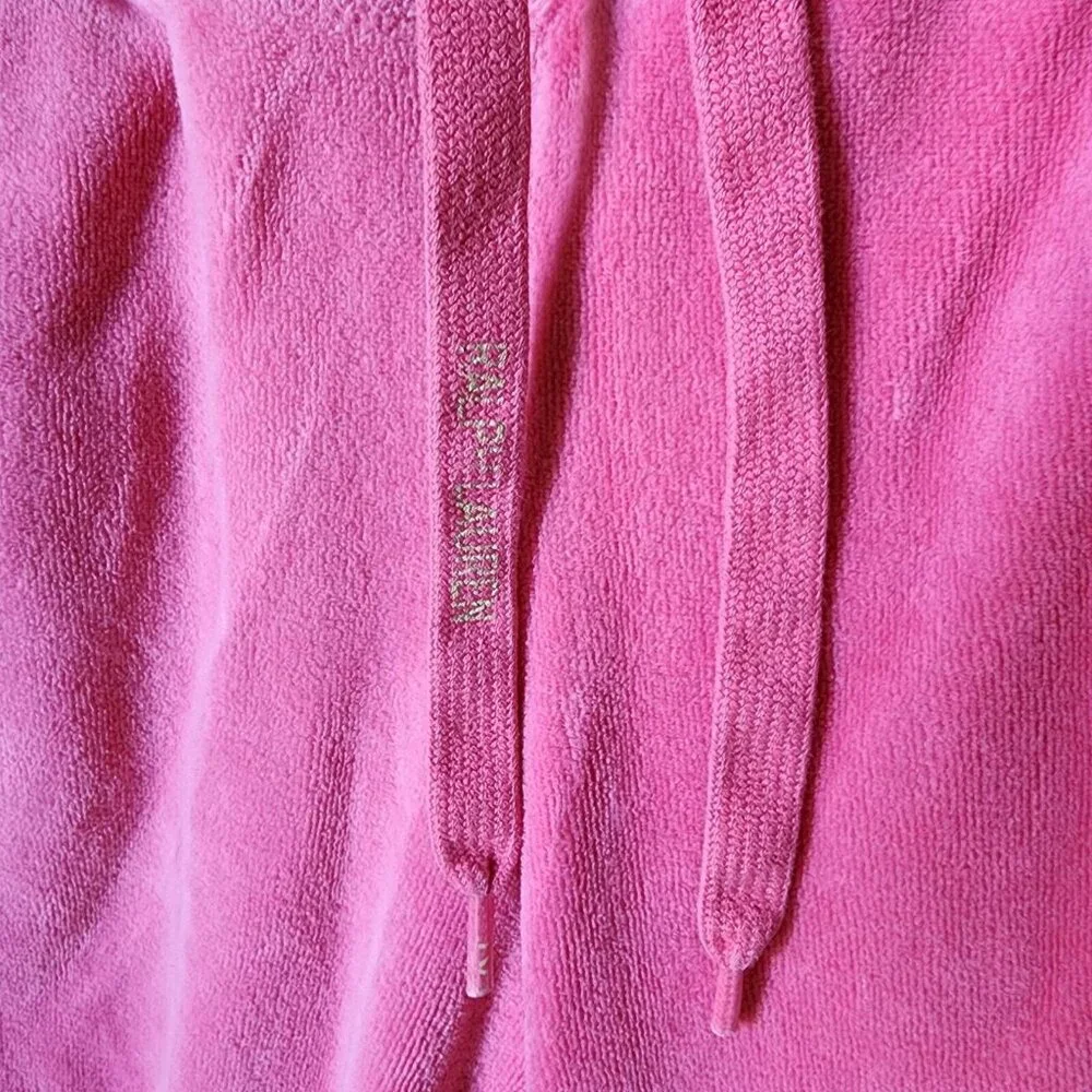 Ralph Lauren Girls Pull On‎ Elastic Waist Velour Track Pants Pink/Green Size 4